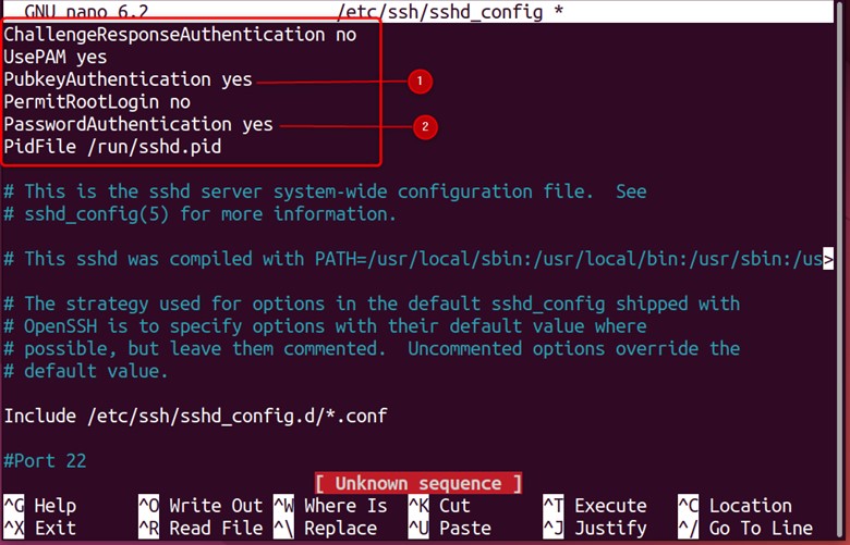 configuring the sshd_config