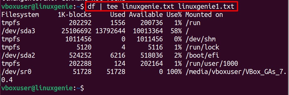 difference between cat and tee commands | linuxgenie.net