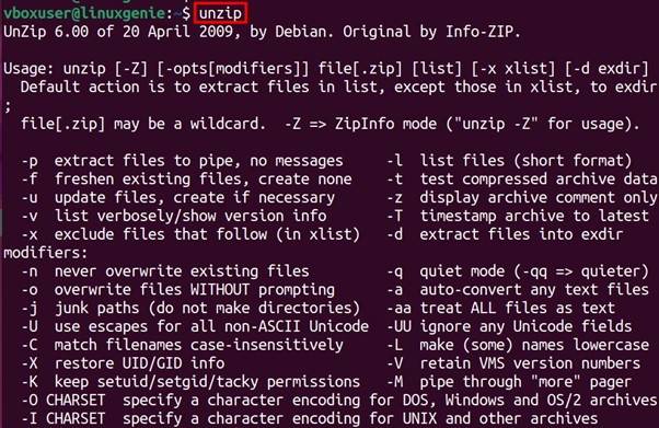 unzip command not found | linuxgenie.net